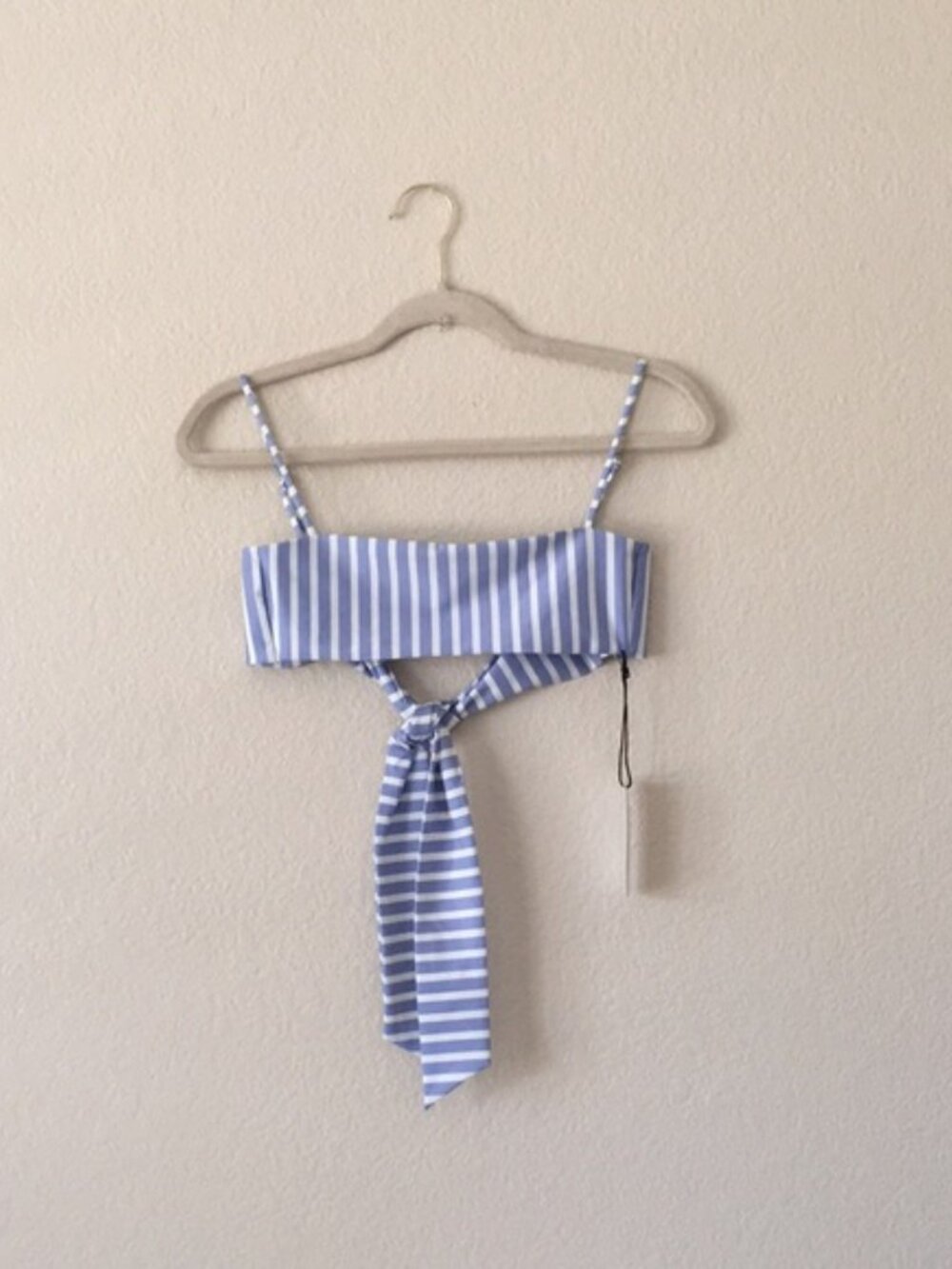 SKIN by SAME Bandeau Bikini Top Blue White Coastal Beach